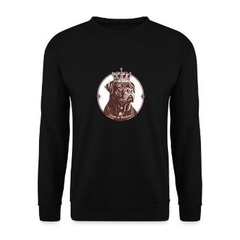 Regal Dog de Bordeaux with Crown Vintage - Unisex Sweatshirt - black - Front - Alina (178cm) & Michal (187cm)