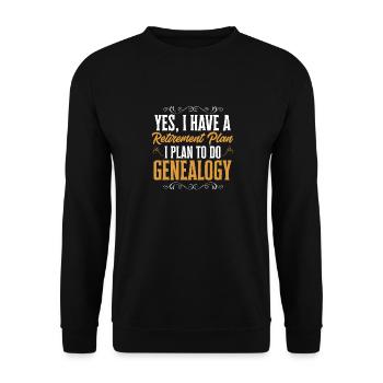 Genealogy Genealogy Genealogist - Unisex Sweatshirt - black - Front - Alina (178cm) & Michal (187cm)