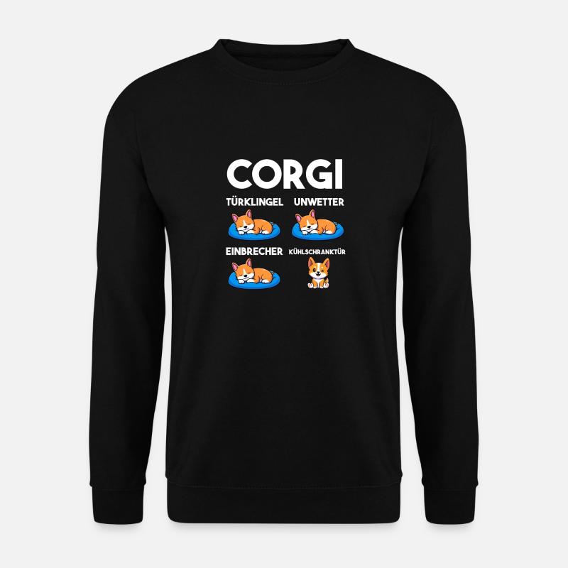 Hund Corgi - Unisex Pullover - Schwarz