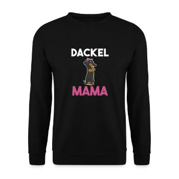 Hund Dackel Mama - Unisex Pullover - Schwarz - Vorne - Alina (178cm) & Michal (187cm)