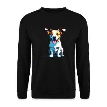 Jack Russel panting - Unisex Sweatshirt - black - Front - Alina (178cm) & Michal (187cm)