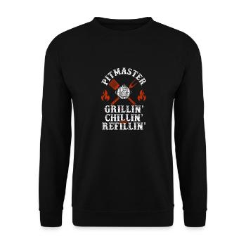 Pitmaster Grillin Chillin and Refillin BBQ Smoker - Unisex Sweatshirt - black - Front - Alina (178cm) & Michal (187cm)