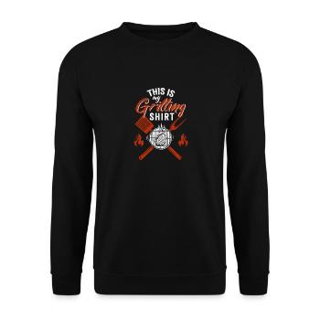 Ceci est mon Grill Shirt Funny BBQ Smoker Grill - Sweat-shirt Unisexe - noir - Devant - Alina (178cm) & Michal (187cm)