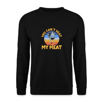 You Can't Beat My Flesh Funny - Unisex Sweatshirt - black - Front - Alina (178cm) & Michal (187cm)