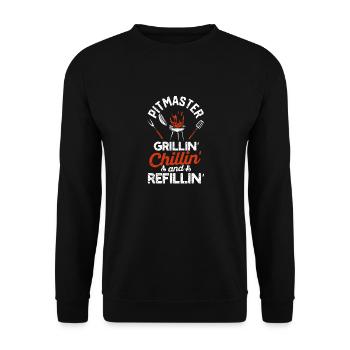 Pitmaster Grillin Chillin and Refillin BBQ Smoker - Unisex Sweatshirt - black - Front - Alina (178cm) & Michal (187cm)
