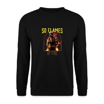50 Flames Of Fire Fireman Firefighting Firefighter - Unisex Pullover - Schwarz - Vorne - Alina (178cm) & Michal (187cm)