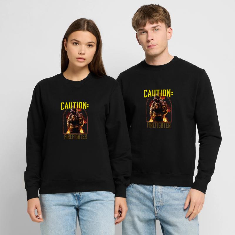 Caution Firefighter Fire Rescue Fireman Unisex Pullover