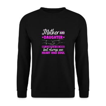 great Mother's Day saying - one heart and one soul. - Unisex Sweatshirt - black - Front - Alina (178cm) & Michal (187cm)