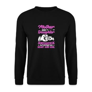 great Mother's Day saying - one heart and one soul. - Unisex Sweatshirt - black - Front - Alina (178cm) & Michal (187cm)