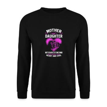great Mother's Day saying - one heart and one soul. - Unisex Sweatshirt - black - Front - Alina (178cm) & Michal (187cm)