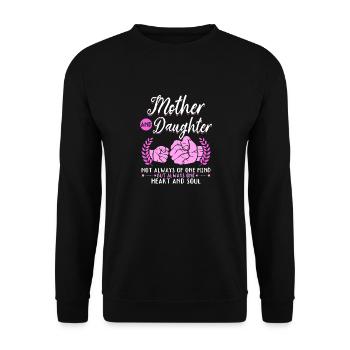 great Mother's Day saying - one heart and one soul. - Unisex Sweatshirt - black - Front - Alina (178cm) & Michal (187cm)
