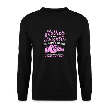 great Mother's Day saying - one heart and one soul. - Unisex Sweatshirt - black - Front - Alina (178cm) & Michal (187cm)