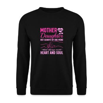 great Mother's Day saying - one heart and one soul. - Unisex Sweatshirt - black - Front - Alina (178cm) & Michal (187cm)