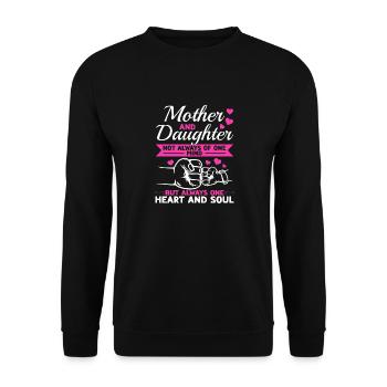 great Mother's Day saying - one heart and one soul. - Unisex Sweatshirt - black - Front - Alina (178cm) & Michal (187cm)