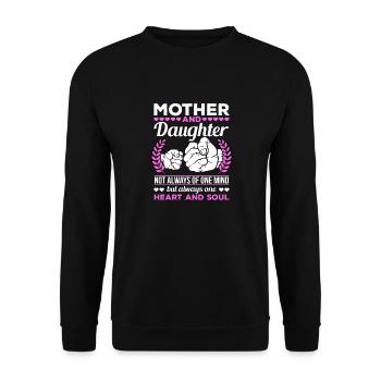 great Mother's Day saying - one heart and one soul. - Unisex Sweatshirt - black - Front - Alina (178cm) & Michal (187cm)