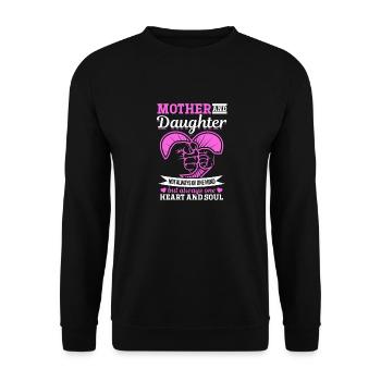 great Mother's Day saying - one heart and one soul. - Unisex Sweatshirt - black - Front - Alina (178cm) & Michal (187cm)