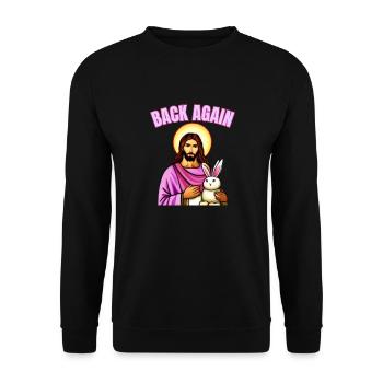 Lapin de Pâques avec œuf de Pâques et Jésus - Sweat-shirt Unisexe - noir - Devant - Alina (178cm) & Michal (187cm)