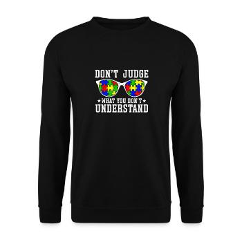 Autism Awareness – Don't Condemn What - Unisex Sweatshirt - black - Front - Alina (178cm) & Michal (187cm)