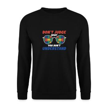 Autism Awareness – Don't Condemn What - Unisex Sweatshirt - black - Front - Alina (178cm) & Michal (187cm)