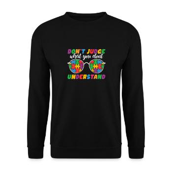 Autism Awareness – Don't Condemn What - Unisex Sweatshirt - black - Front - Alina (178cm) & Michal (187cm)