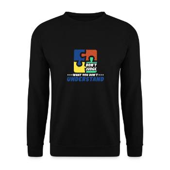 Autism Awareness – Don't Condemn What - Unisex Sweatshirt - black - Front - Alina (178cm) & Michal (187cm)