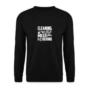 Amoureux du nettoyage Femmes Hommes Ménage Femme de ménage - Sweat-shirt Unisexe - noir - Devant - Alina (178cm) & Michal (187cm)