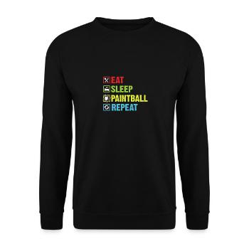 Paintball-Spieler Splatter Paintball-Gamer-Spruch - Unisex Pullover - Schwarz - Vorne - Alina (178cm) & Michal (187cm)