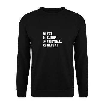 Paintball Player Splatter Paintball Gamer Saying - Unisex Sweatshirt - black - Front - Alina (178cm) & Michal (187cm)