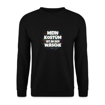 Mein Kostüm ist in der Wäscherei Carnival Party - Unisex Pullover - Schwarz - Vorne - Alina (178cm) & Michal (187cm)
