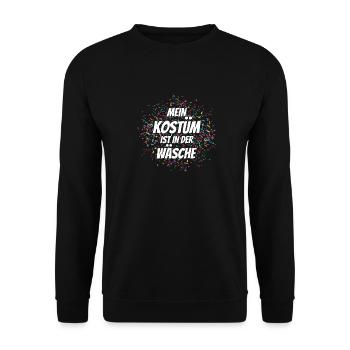 Mein Kostüm ist in der Wäscherei Carnival Party - Unisex Pullover - Schwarz - Vorne - Alina (178cm) & Michal (187cm)