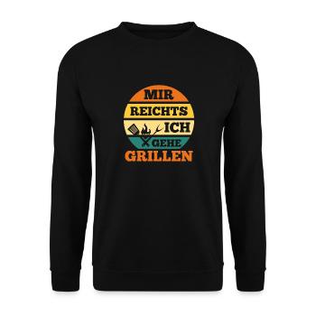 Grillparty Grillmeister Grill Grillen - Unisex Pullover - Schwarz - Vorne - Alina (178cm) & Michal (187cm)