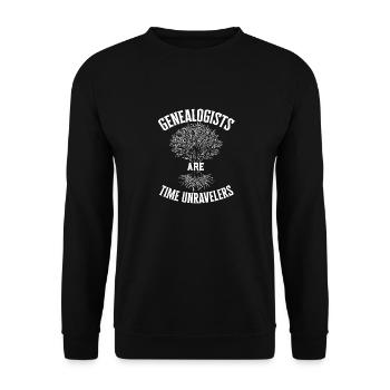 Genealogy Genealogy Genealogist - Unisex Sweatshirt - black - Front - Alina (178cm) & Michal (187cm)
