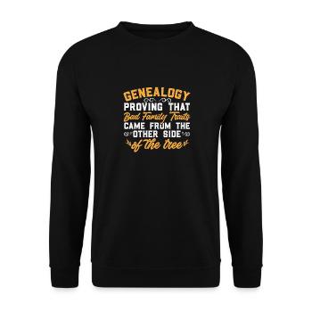 Genealogie Ahnenforschung Ahnenforscher - Unisex Pullover - Schwarz - Vorne - Alina (178cm) & Michal (187cm)