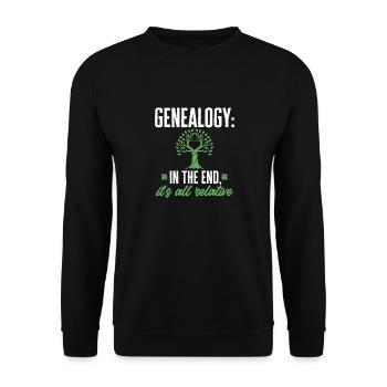 Genealogy Genealogy Genealogist - Unisex Sweatshirt - black - Front - Alina (178cm) & Michal (187cm)