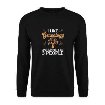 Généalogie Généalogie Généalogiste - Sweat-shirt Unisexe - noir - Devant - Alina (178cm) & Michal (187cm)