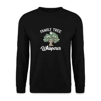 Genealogie Ahnenforschung Ahnenforscher - Unisex Pullover - Schwarz - Vorne - Alina (178cm) & Michal (187cm)