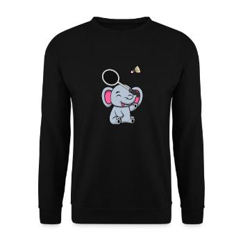 Elephant Safari, joueur de badminton, Shuttlecock - Sweat-shirt Unisexe - noir - Devant - Alina (178cm) & Michal (187cm)