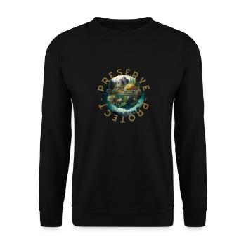Preserve Protect Nature Naturbewusstsein bewahren - Unisex Pullover - Schwarz - Vorne - Alina (178cm) & Michal (187cm)