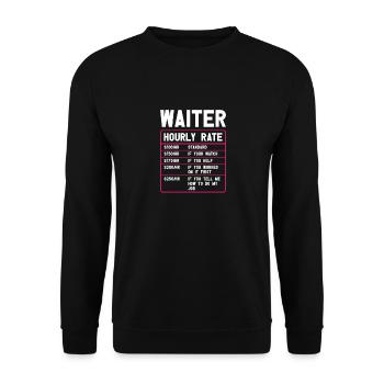 Waitress Bartender Waiter Server - Unisex Sweatshirt - black - Front - Alina (178cm) & Michal (187cm)