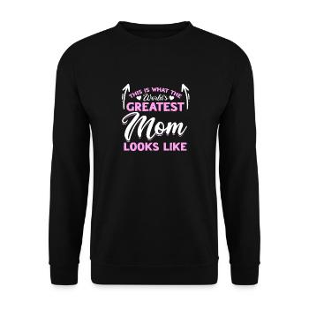 This is what the best mom in the world looks like - Mother's Day - Unisex Sweatshirt - black - Front - Alina (178cm) & Michal (187cm)