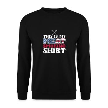 This Is My Meat Smoking Shirt Lustig BBQ Smoker - Unisex Pullover - Schwarz - Vorne - Alina (178cm) & Michal (187cm)