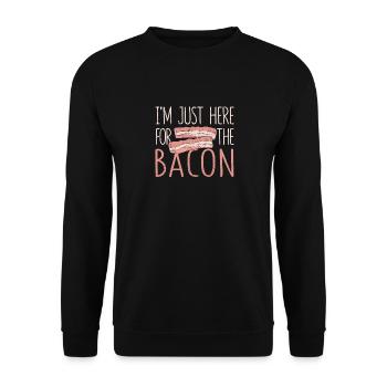 I'm only here for the bacon Funny meat - Unisex Sweatshirt - black - Front - Alina (178cm) & Michal (187cm)