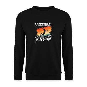 Basketballkorb Rucksack Basketball Court Geschenk - Unisex Pullover - Schwarz - Vorne - Alina (178cm) & Michal (187cm)