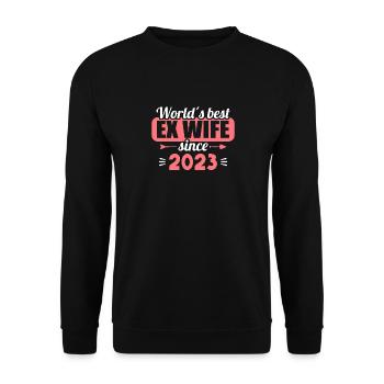 Worlds Best Ex Wife since 2023 Divorce - Unisex Sweatshirt - black - Front - Alina (178cm) & Michal (187cm)