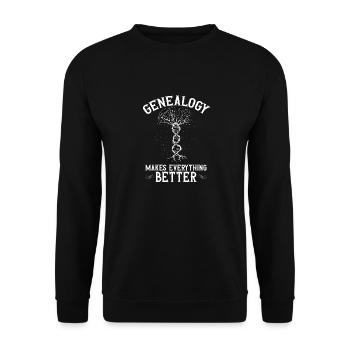 Généalogie Généalogie Généalogiste - Sweat-shirt Unisexe - noir - Devant - Alina (178cm) & Michal (187cm)