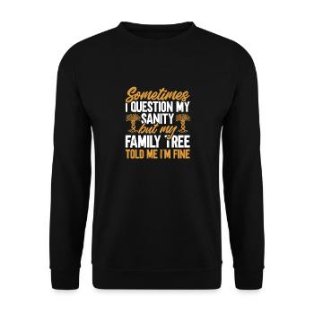 Genealogy Genealogy Genealogist - Unisex Sweatshirt - black - Front - Alina (178cm) & Michal (187cm)