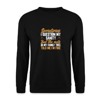 Genealogy Genealogy Genealogist - Unisex Sweatshirt - black - Front - Alina (178cm) & Michal (187cm)
