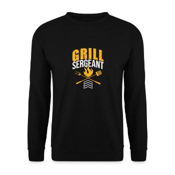 Sergent Grill Drôle BBQ Grill Amateurs de viande - Sweat-shirt Unisexe - noir - Devant - Alina (178cm) & Michal (187cm)