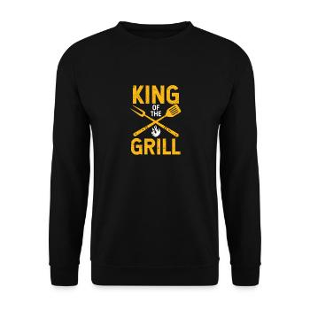 König des Grills Spaß Grillen Meisterkoch Koch - Unisex Pullover - Schwarz - Vorne - Alina (178cm) & Michal (187cm)