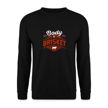 Body By Brisket BBQ Cookout Funny Grilling Meat - Unisex Sweatshirt - black - Front - Alina (178cm) & Michal (187cm)